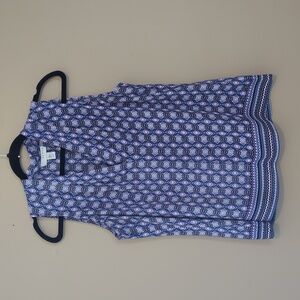 Kenar Geometric Sleeveless Blouse - Blue, Purple and White